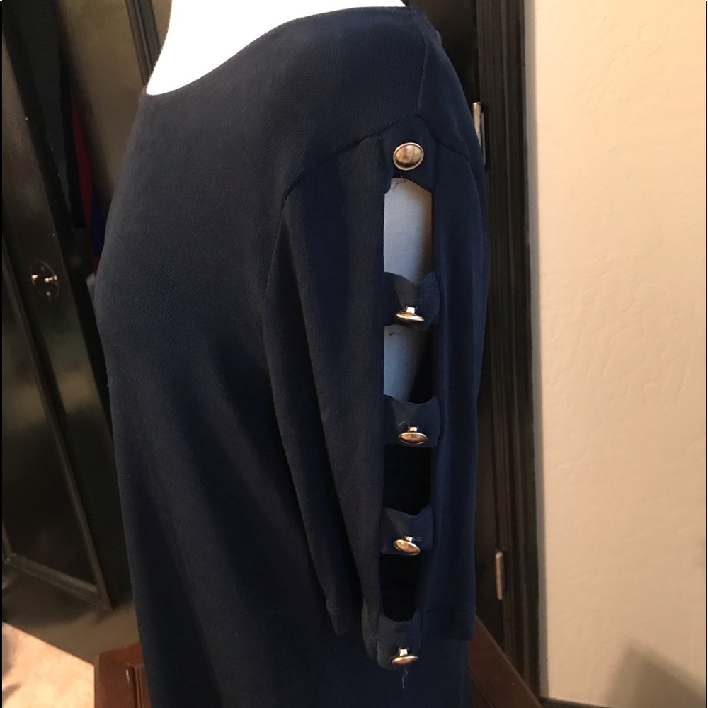 Chicos travelers top with gold buttons